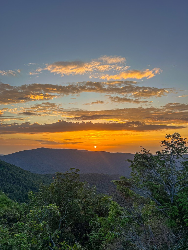 Sunrise from Bearfence Mountain in Shenandoah National Park.