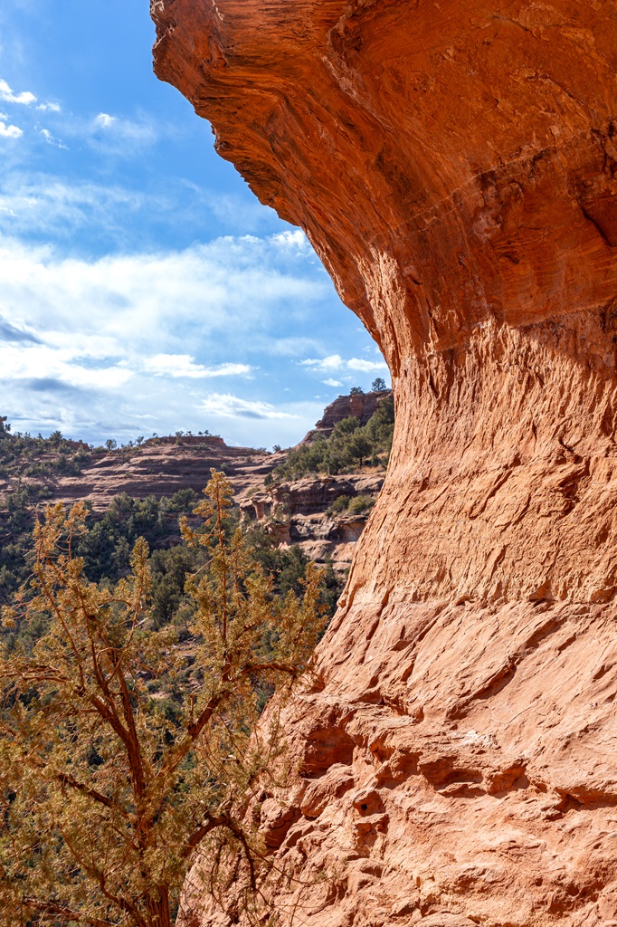 View from inside of the right side of the Birthing Cave in Sedona.