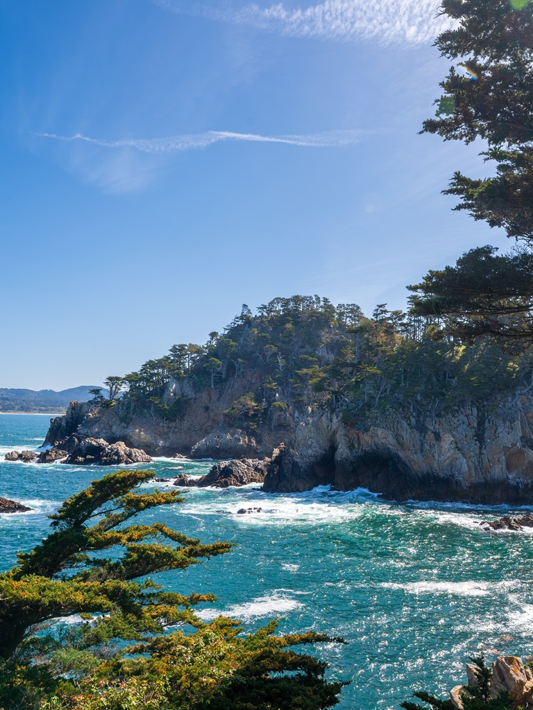 Views of Cypress Cove along Point Lobos Loop.