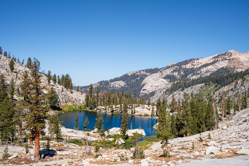 View of Aster Lake from the Lakes Trail in Sequoia National Park.