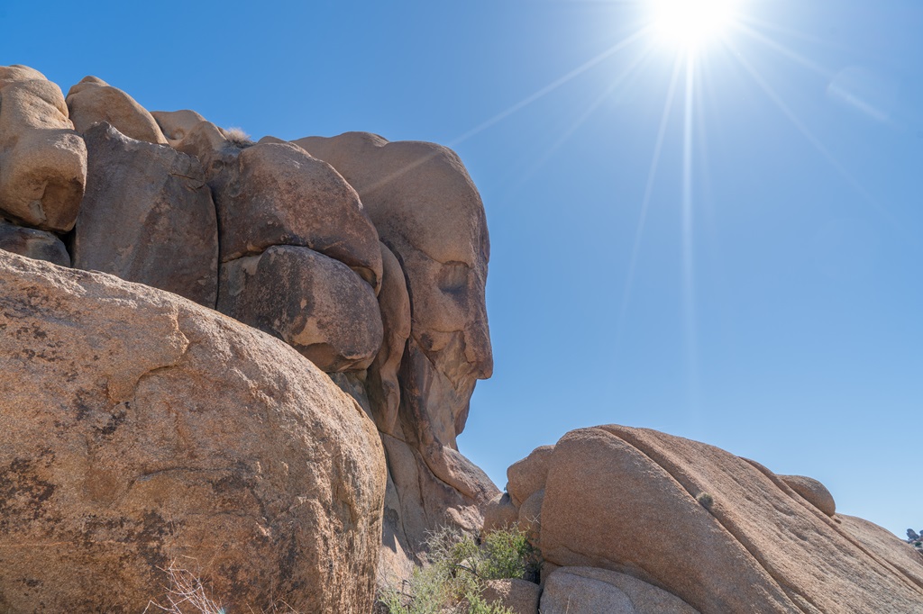 Face Rock located near the Split Rock Trail in Joshua Tree National Park.