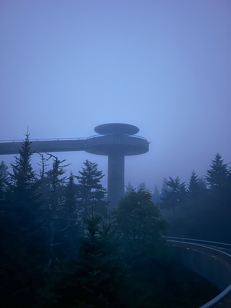 Kuwohi observation tower in the Great Smoky Mountains.