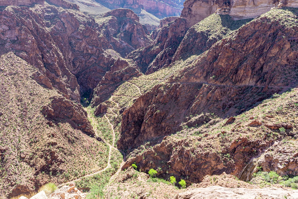 More switchbacks along the Bright Angel Trail near the Colorado River.