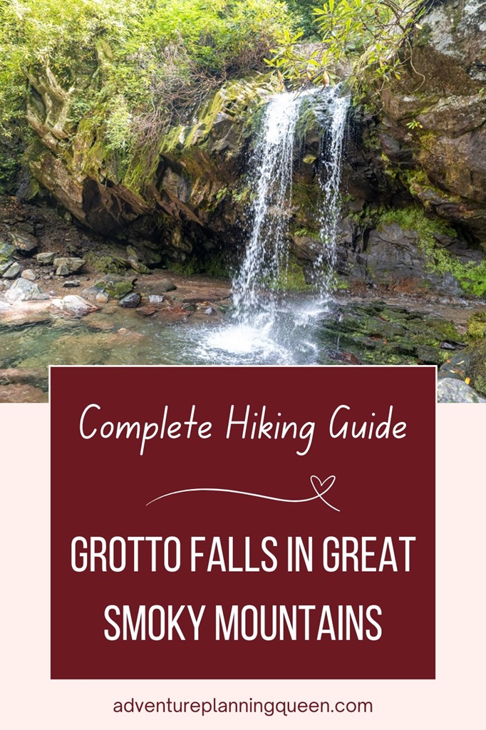 This blog post is a complete hiking guide about Grotto Falls in Great Smoky Mountains.