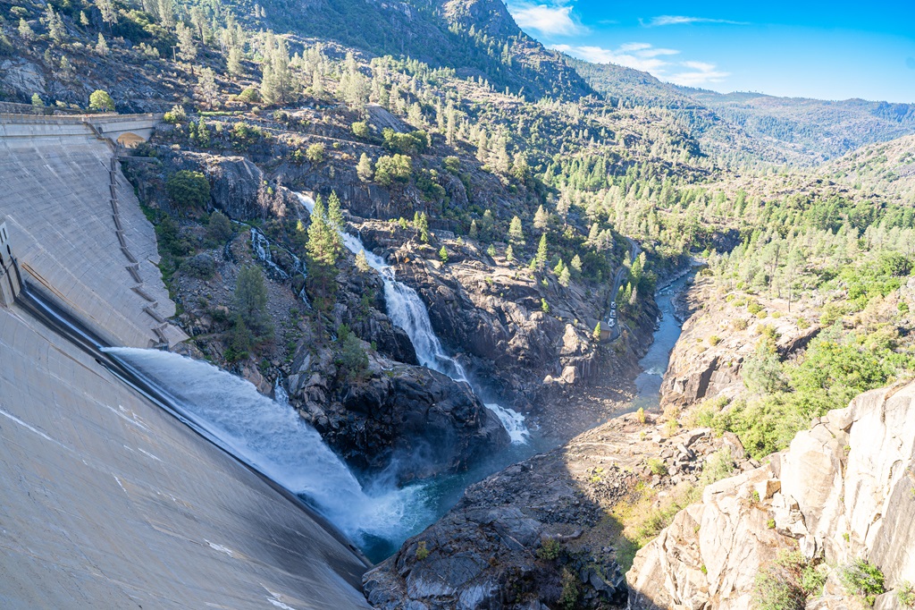 O'Shaughnessy Dam in Hetch Hetchy in Yosemite.