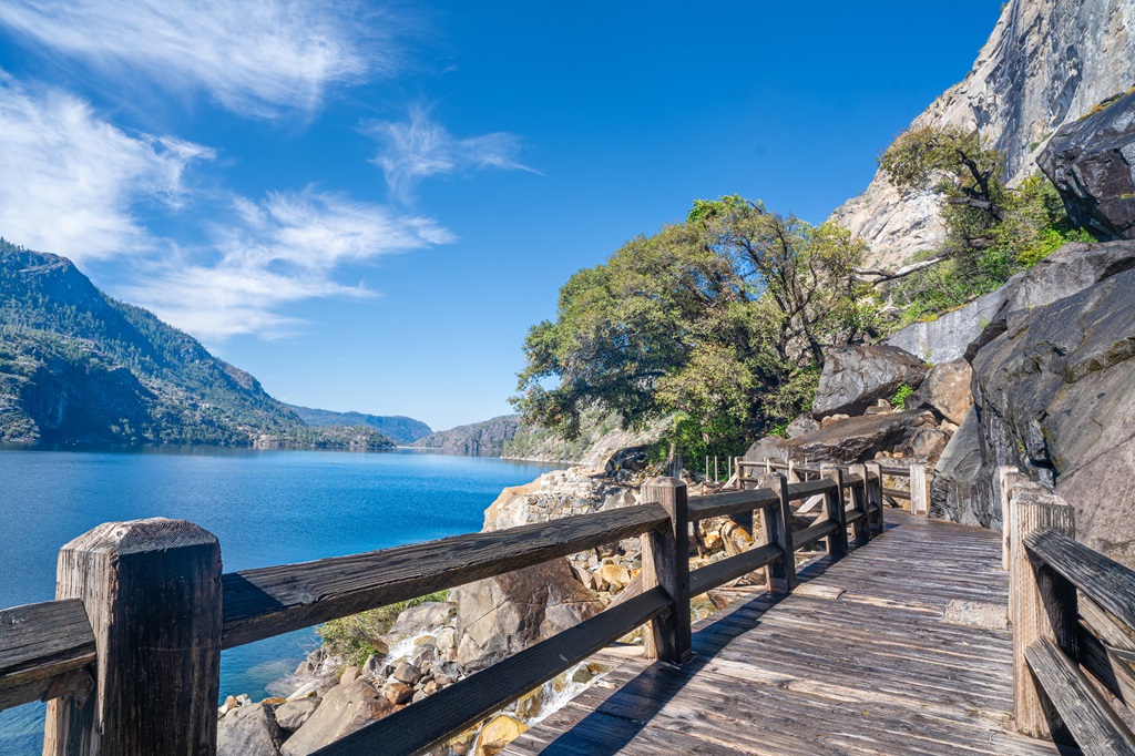 Wapama Falls footbridge in Hetch Hetchy.