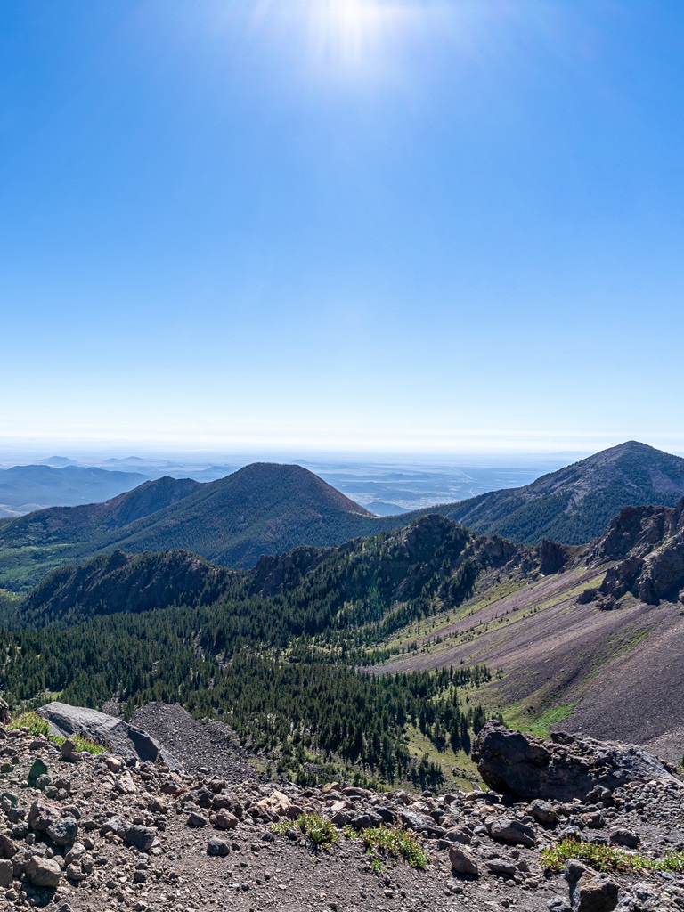 View of the Inner Basin from the saddle between Humphreys Peak and Agassiz Peak. 