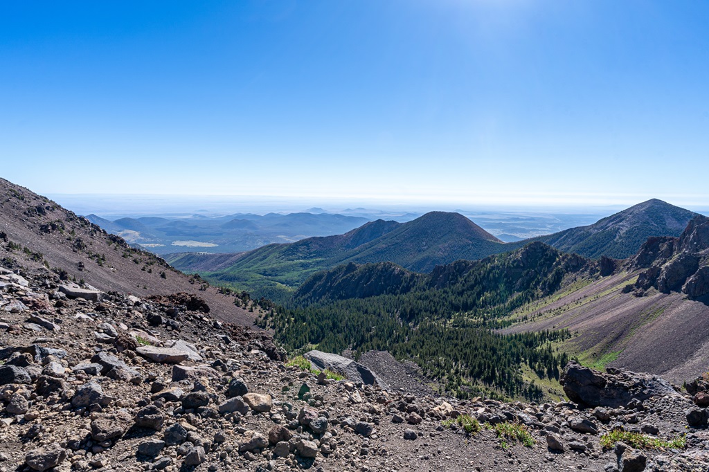 View of the Inner Basin from the saddle between Humphreys Peak and Agassiz Peak. 