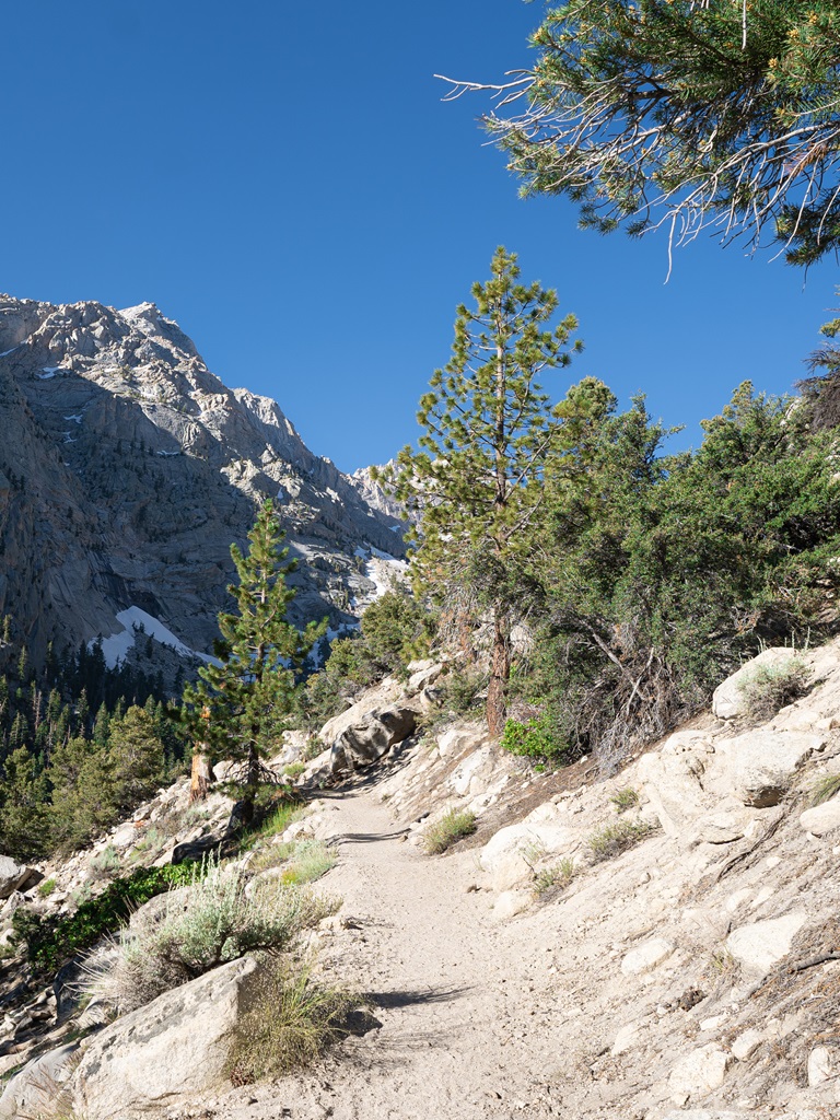 Mt. Whitney Trail ascending towards Lone Pine Lake.