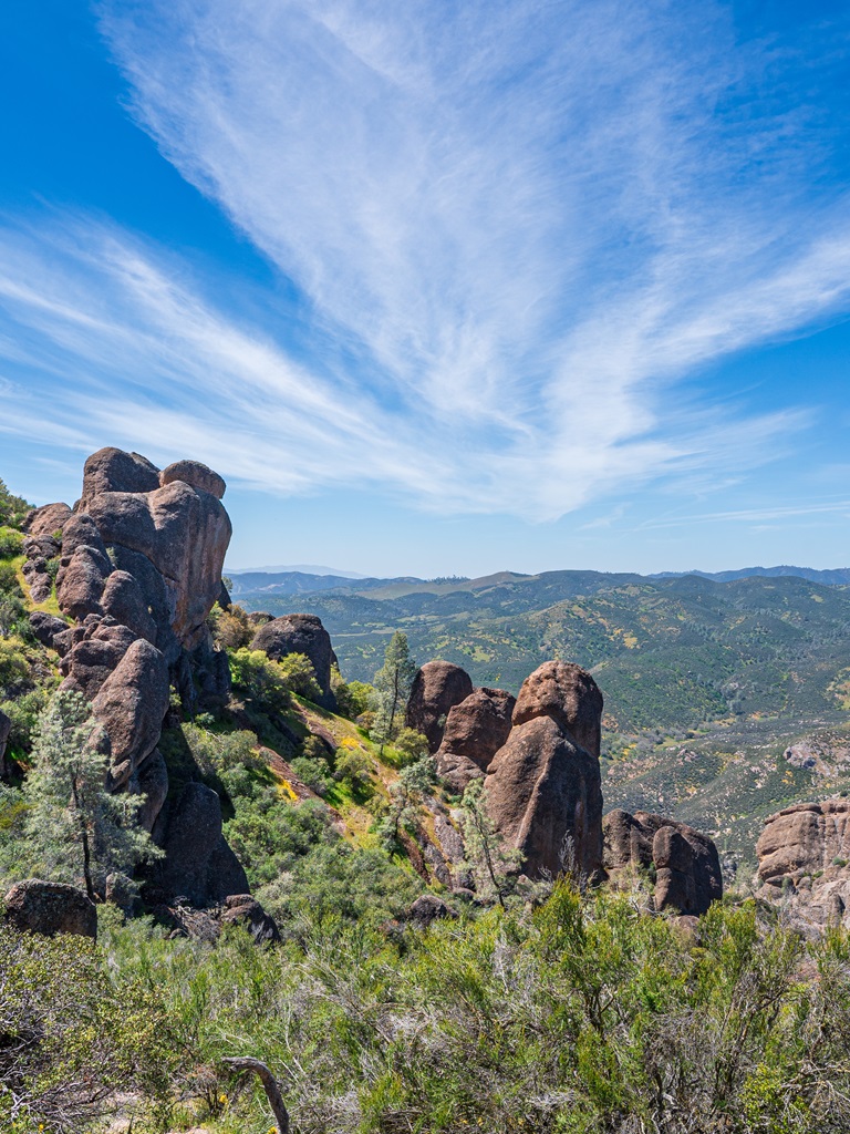 Beautiful view from the High Peaks Trail in Pinnacles National Park.