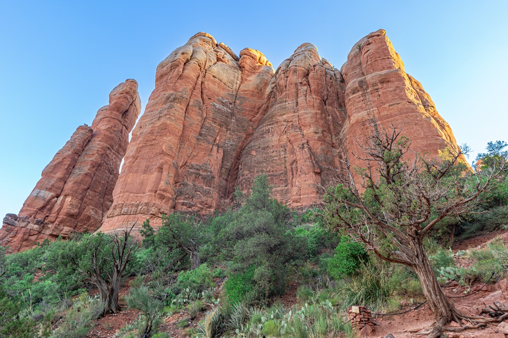 Closer view of Cathedral Rock.