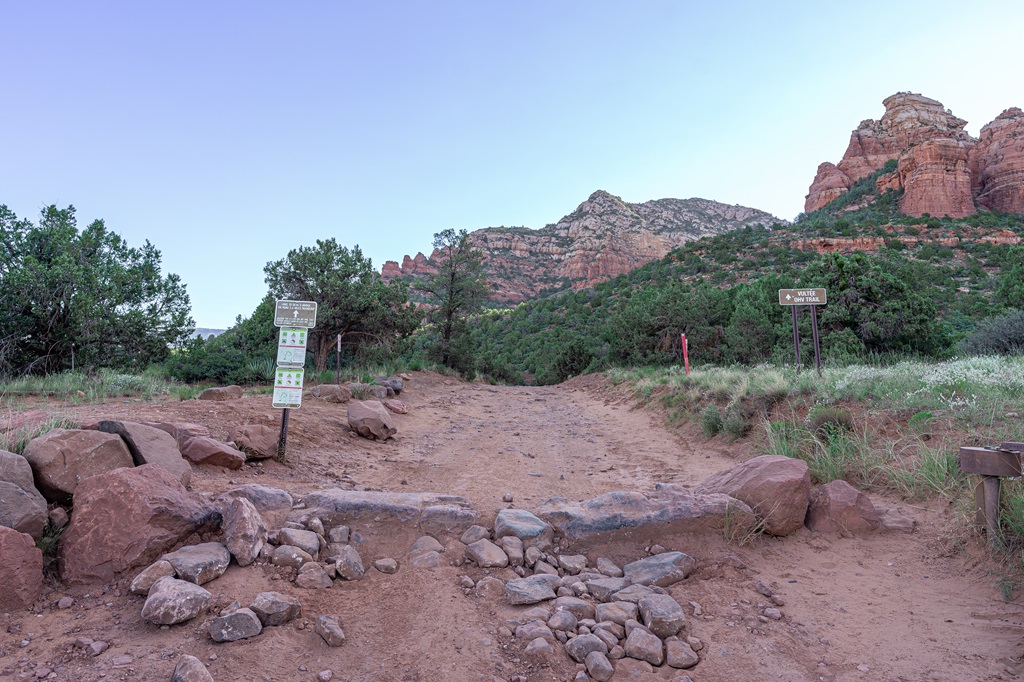 The beginning of the OHV trail known as Dry Creek Road.