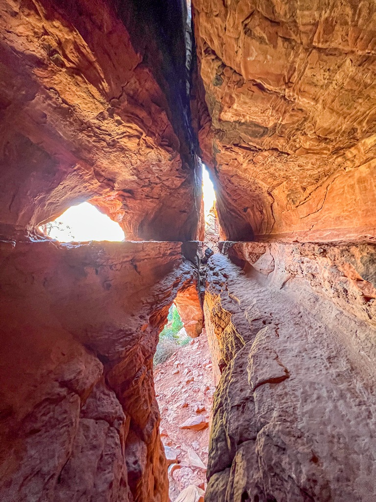 Inside view of Soldiers Pass Cave in Sedona, Arizona.