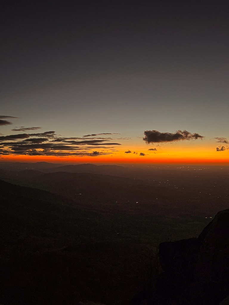 Sunrise from Sharp Top Mountain in Virginia.