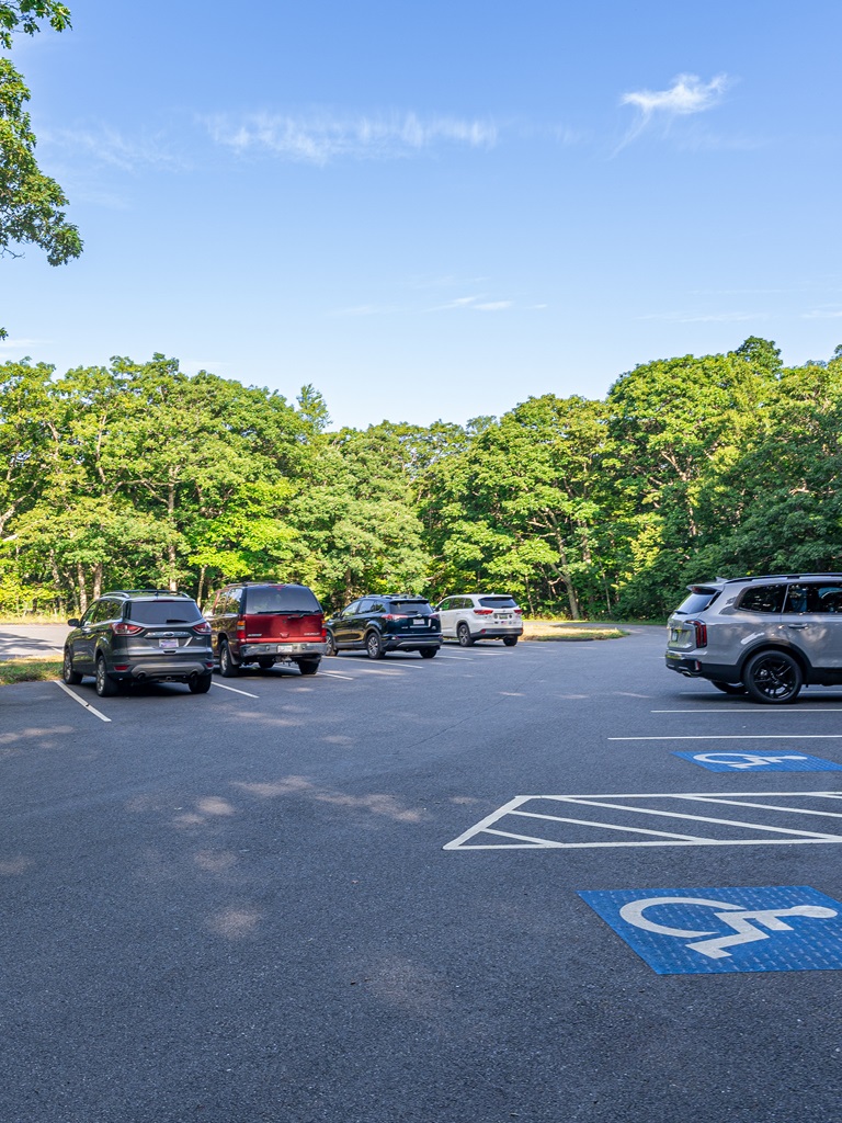 Stony Man Trailhead parking area in Shenandoah National Park.