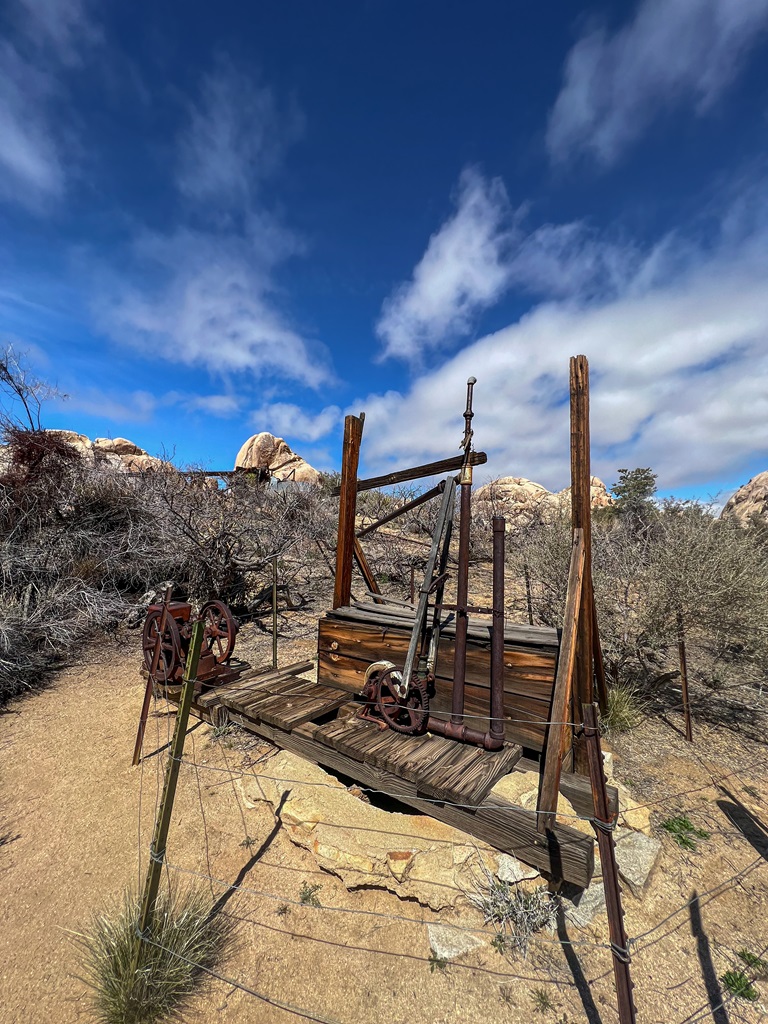 Preserved structure of the Wall Street Mill in Joshua Tree.