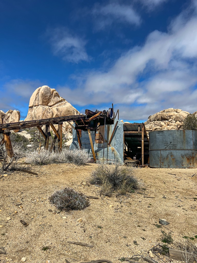 Preserved structure of the Wall Street Mill in Joshua Tree National Park.