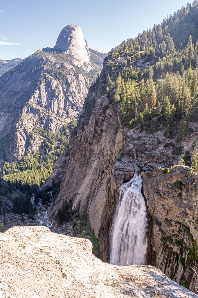 View of Illilouette Fall from Panorama Trail in Yosemite National Park.