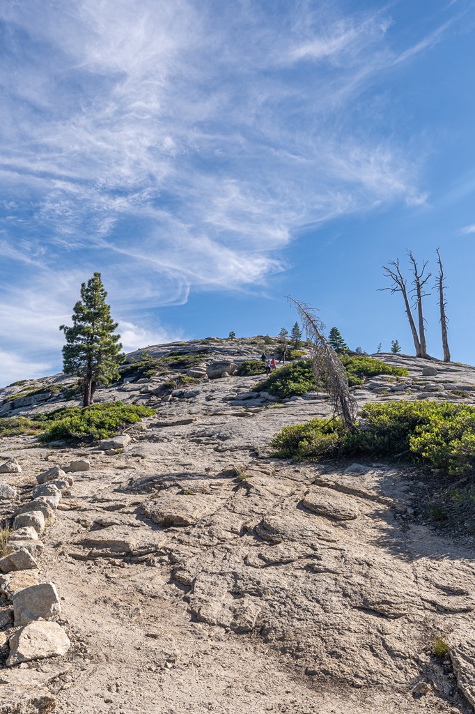 View of the steep ascent to the top of Sentinel Dome.