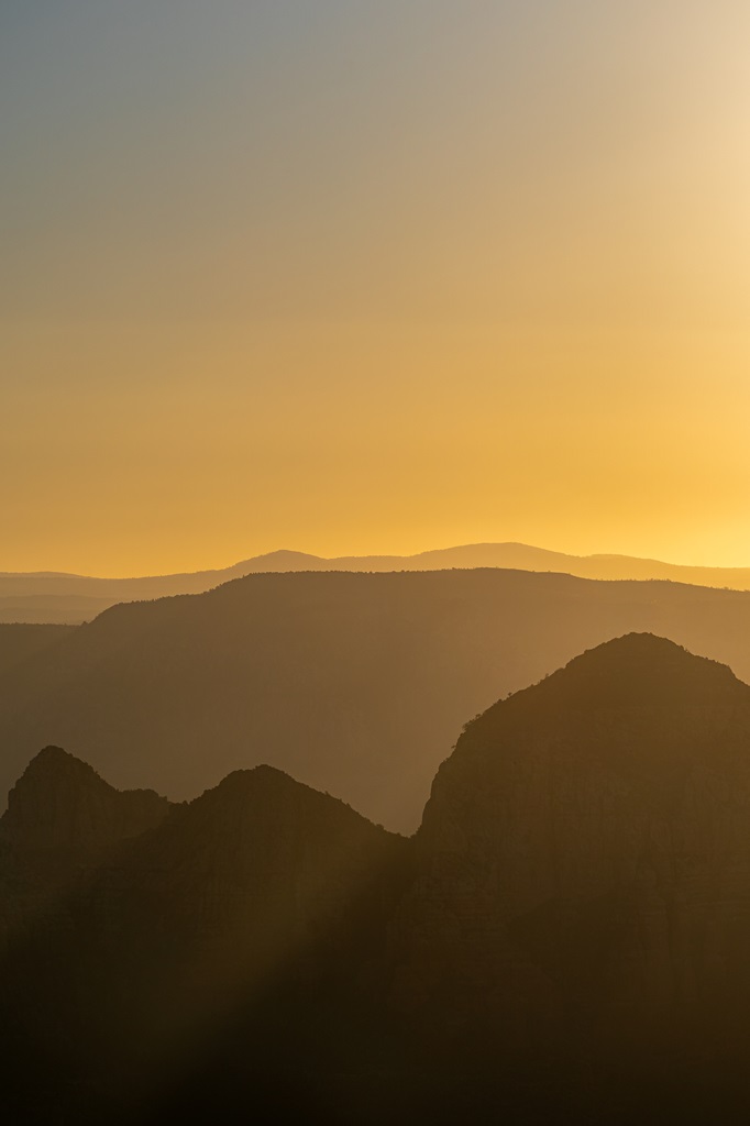 Sunrise views from Bear Mountain summit in Sedona.