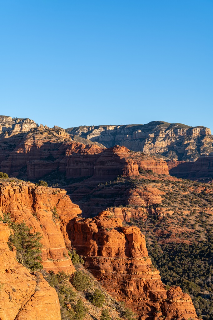 View of Sedona's red rock landscape from Doe Mountain.