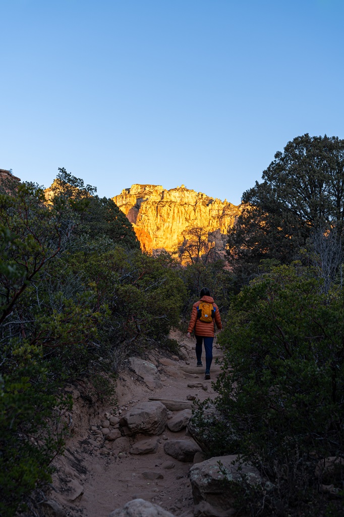 Woman hiking along the Boynton Canyon Trail in Sedona.