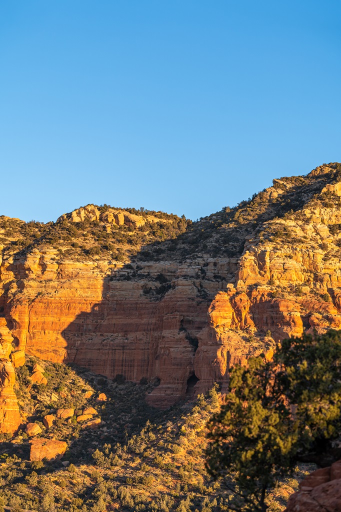 Keyhole Cave seen from the top of Sugarloaf Mountain in Sedona.