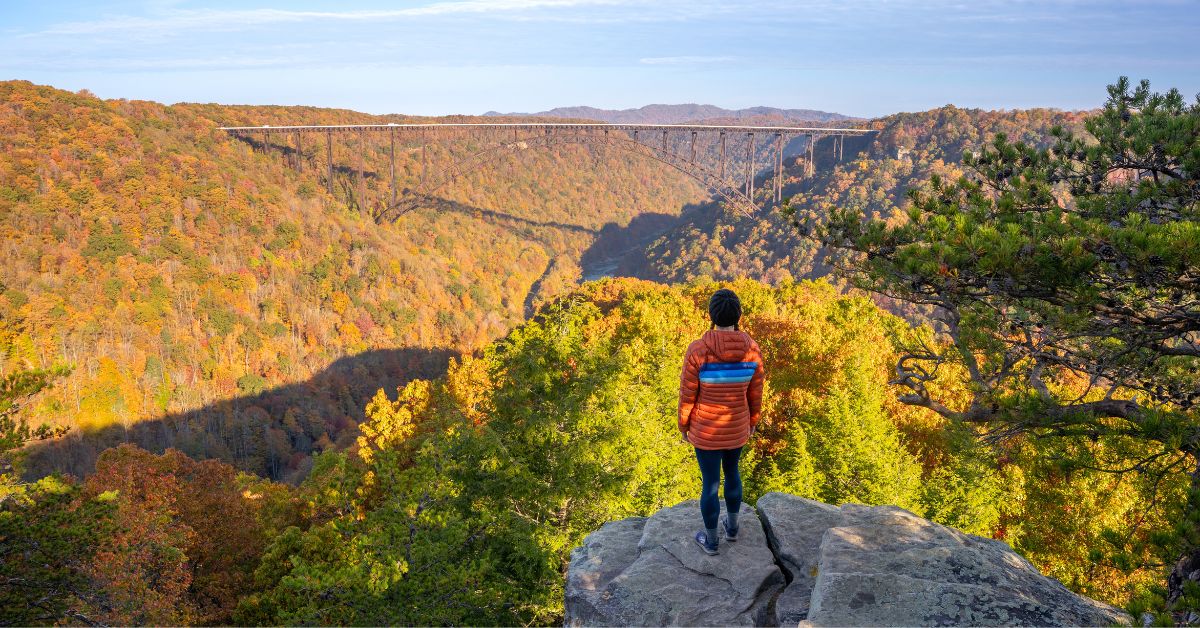 Long Point Trail New River Gorge in West Virginia.