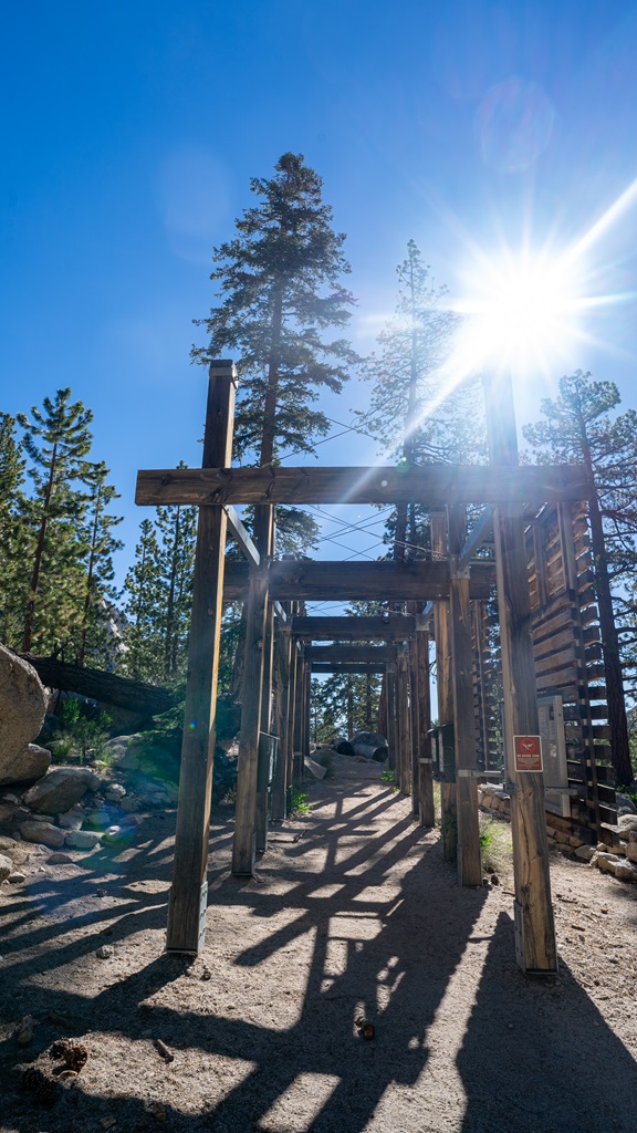 Wooden entryway at the Mt Whitney Trailhead.