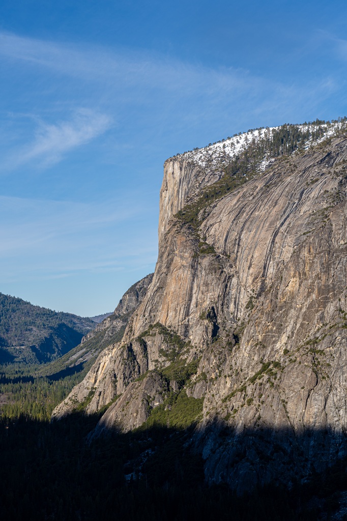 El Capitan seen from the Four Mile Trail in Yosemite National Park.