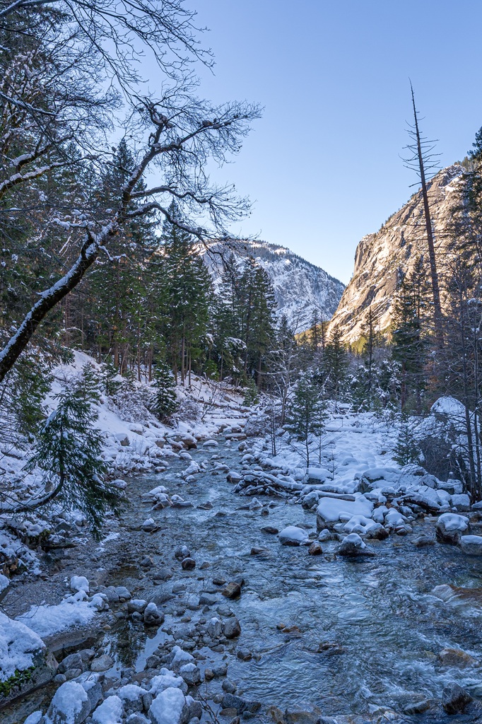 Tenaya Creek seen from Mirror Lake Loop in Yosemite National Park.