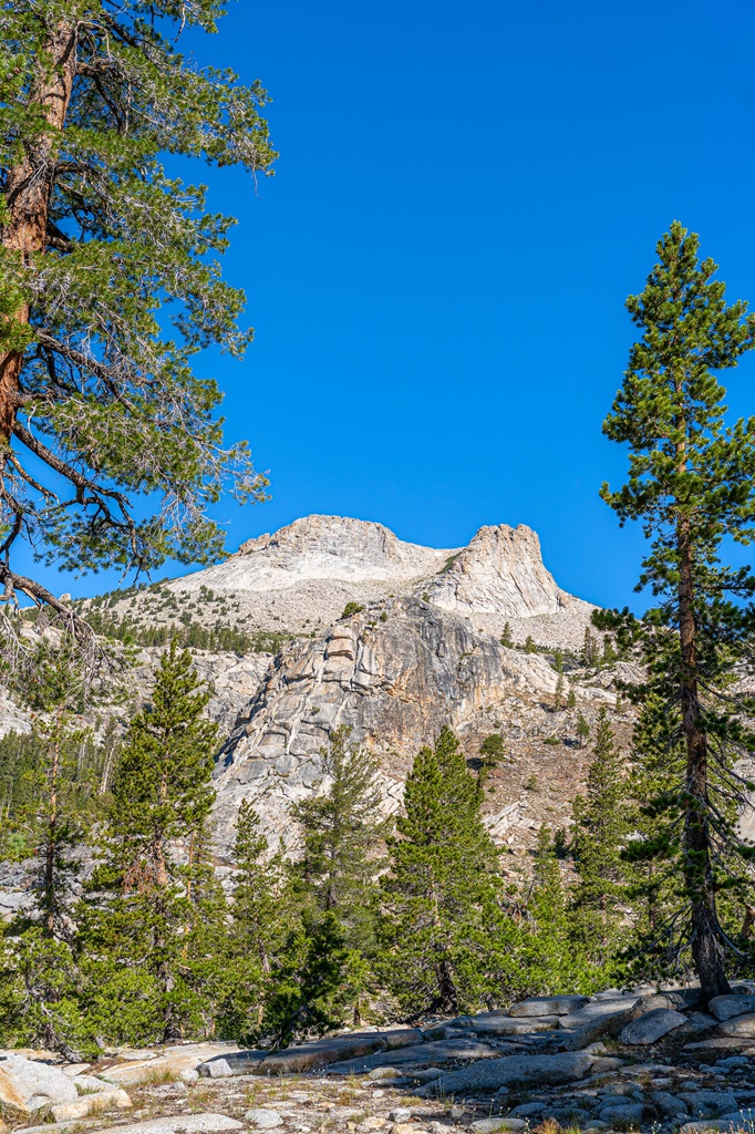 View of Mount Hoffmann from the May Lake Trail in Yosemite National Park.