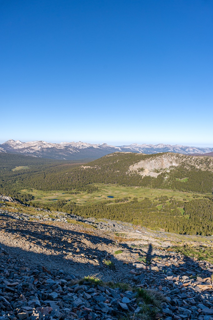 Views of Tuolumne Meadows and Lower Gaylor Lake from Mount Dana Trail.
