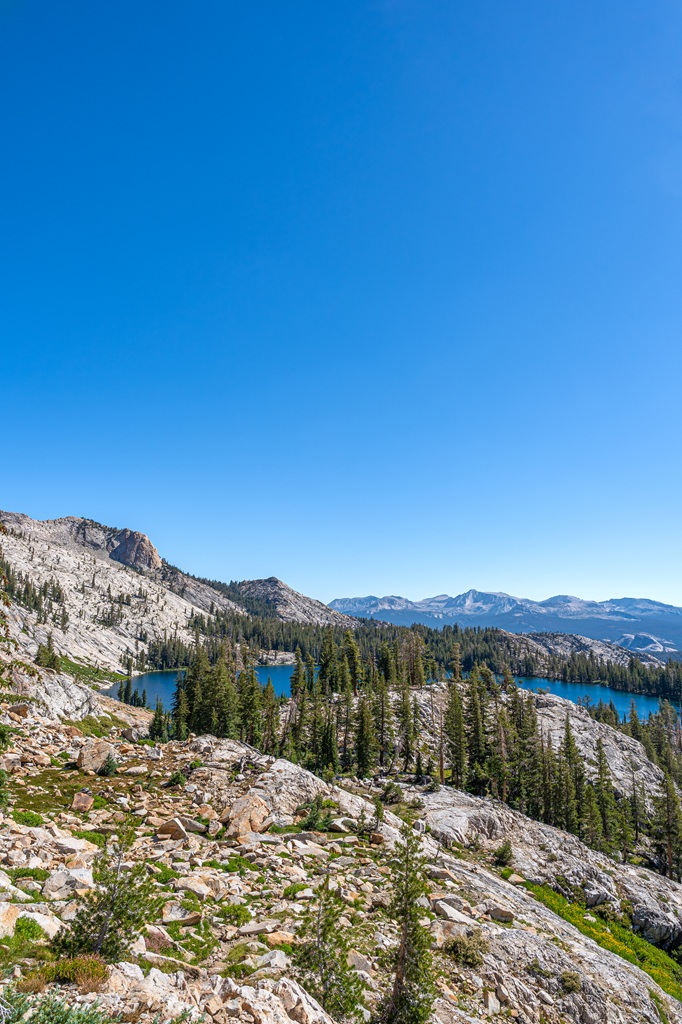 View of May Lake from the Mount Hoffmann Trail in Yosemite National Park.