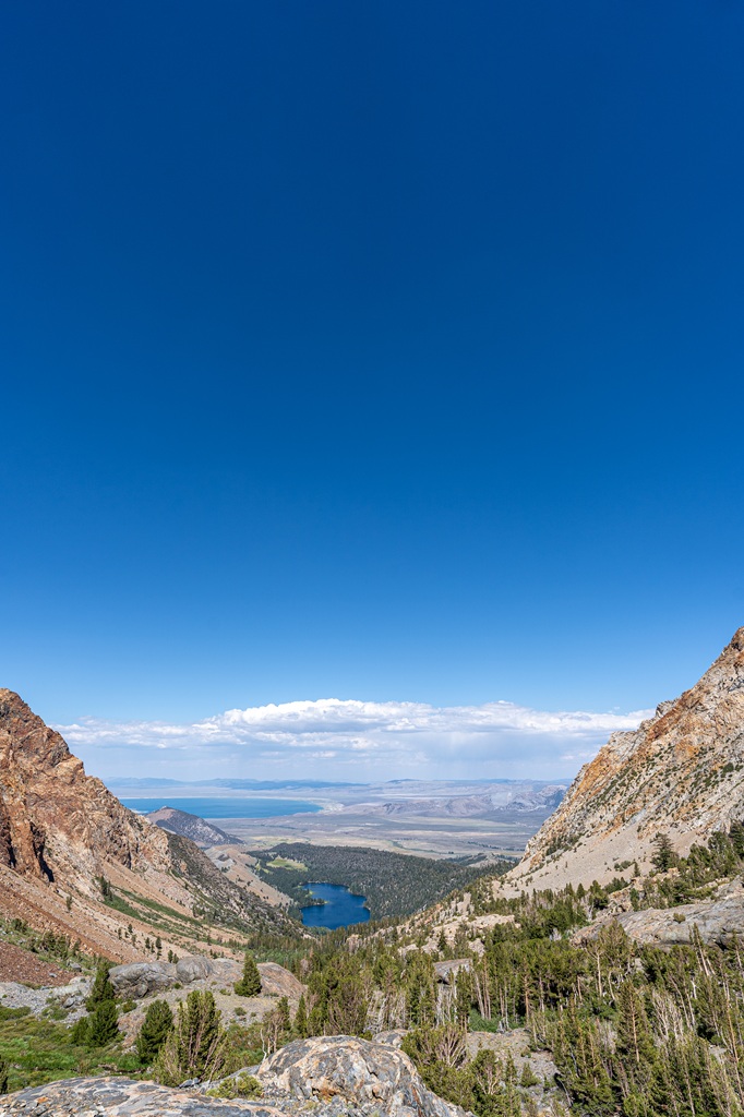 Views from the Bloody Canyon Trail - small lake is Walker Lake and bigger lake in the back is Mono Lake.