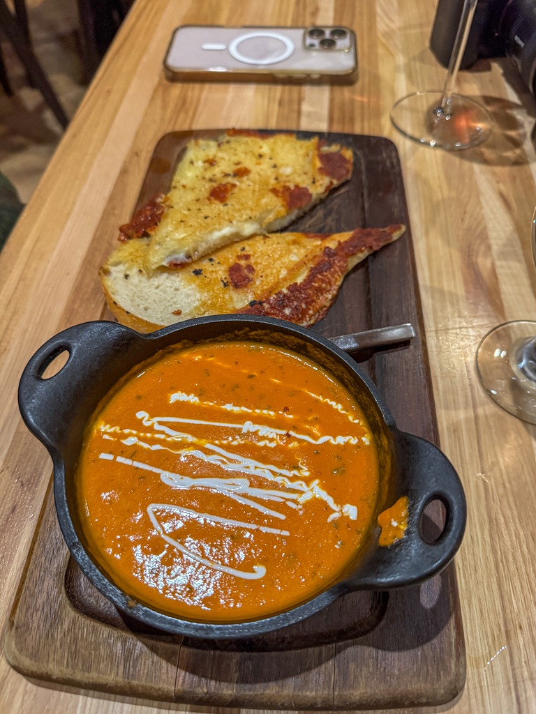 Grilled cheese and tomato basil soup from Jackalope's Bar and Grill at Tenaya Lodge.