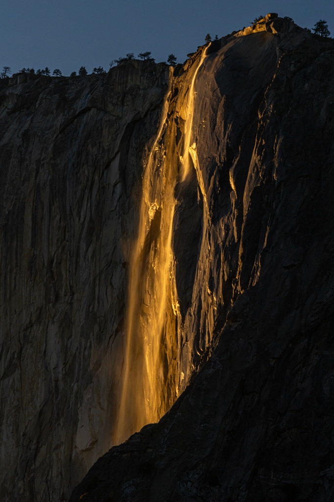 Horsetail Fall turning into Firefall in Yosemite National Park.