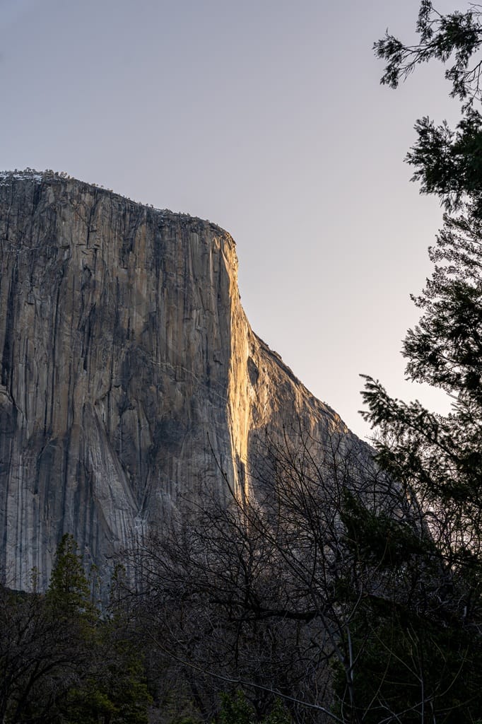 View of El Capitan in Yosemite National Park in early spring.