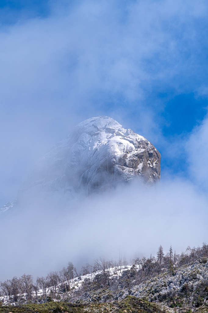 View of Moro Rock from Hospital Rock Picnic Area in Sequoia National Park.