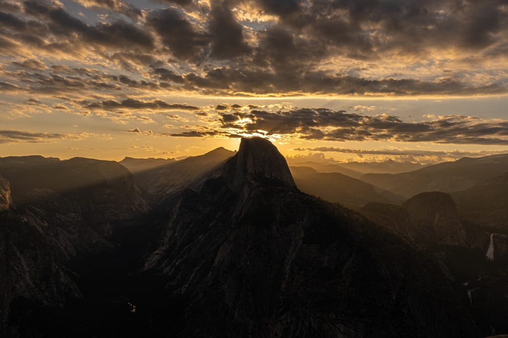 Sunrise at Glacier Point in Yosemite National Park.