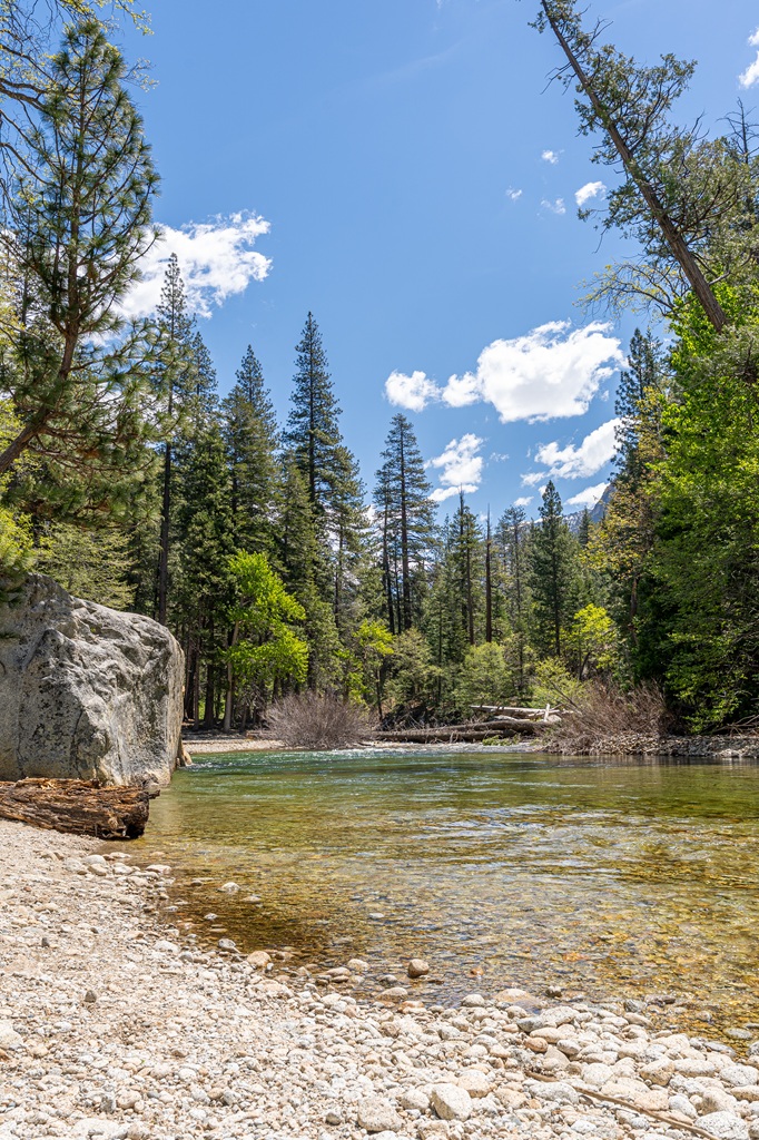 Kings River flowing by Muir Rock in Kings Canyon National Park.