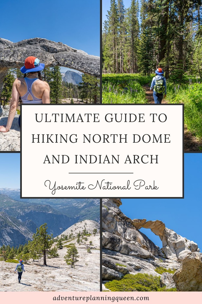 This blog post is an ultimate guide to hiking North Dome and Indian Arch in Yosemite National Park.